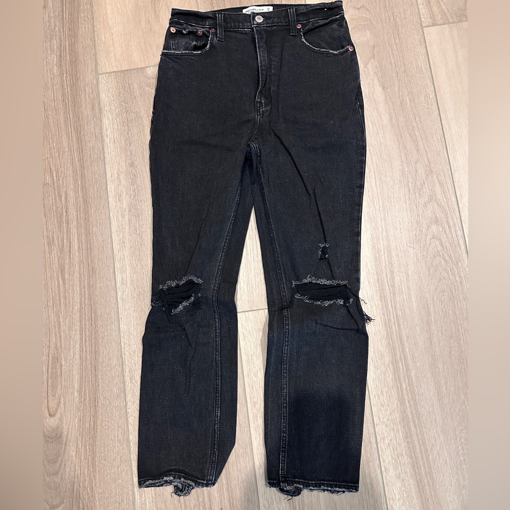 Abercrombie & Fitch | The Ankle Straight Ultra High Rise - Black Jeans